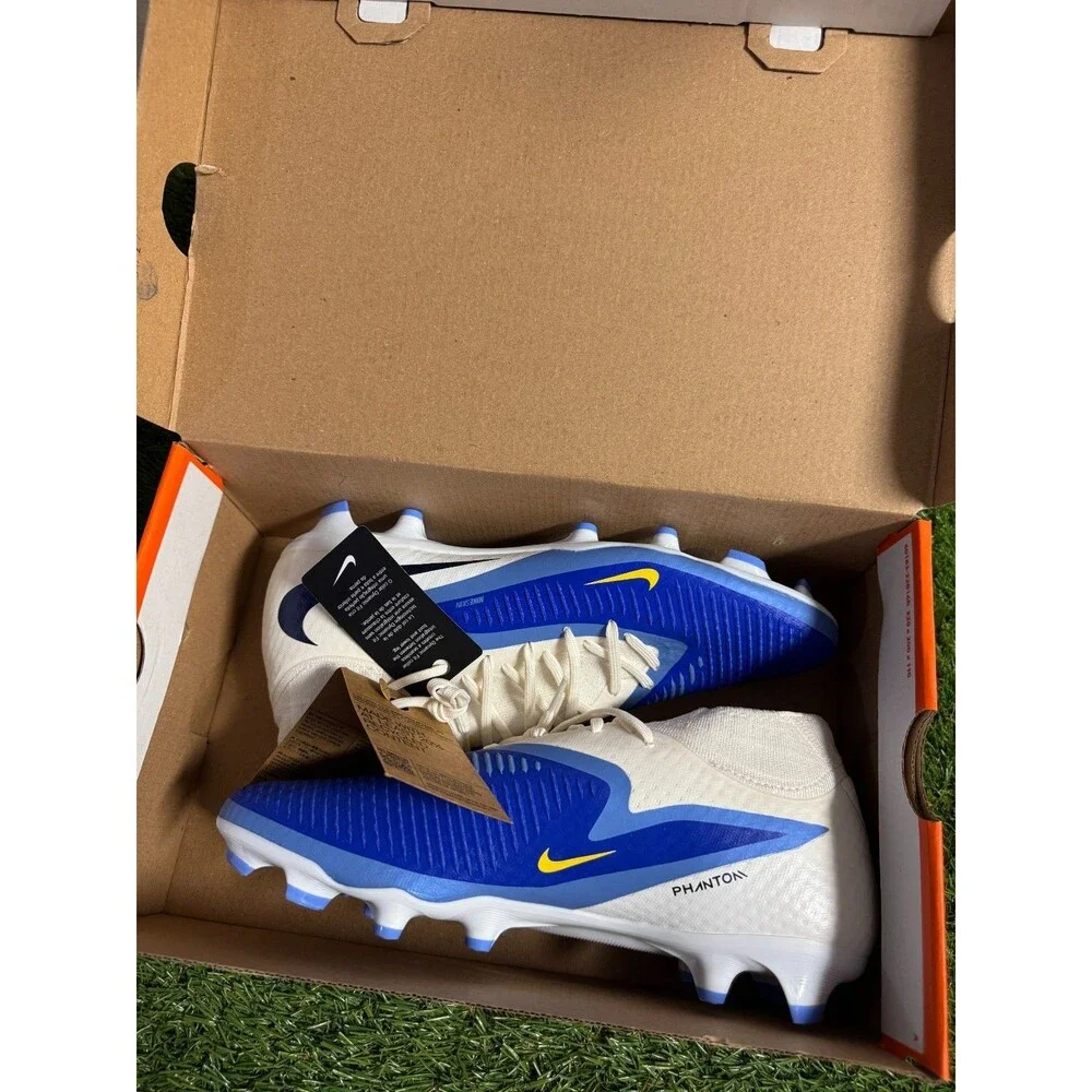 Mens 9.5 Nike Phantom Luna II Academy FG/MG Soccer Cleats Blue White HQ2279-400